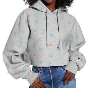 Champion all-over print crop hoodie
